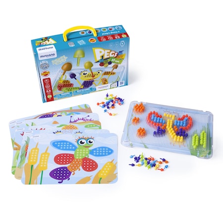 Miniland Educational Pegs 3/8in, 6 Pattern Cards, 180 Pegs 5005045316